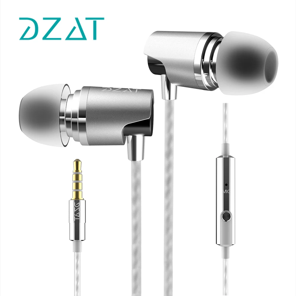 Металлические Внутриканальные наушники DZAT DR 20 Hi Fi вкладыши с микрофоном для iphone