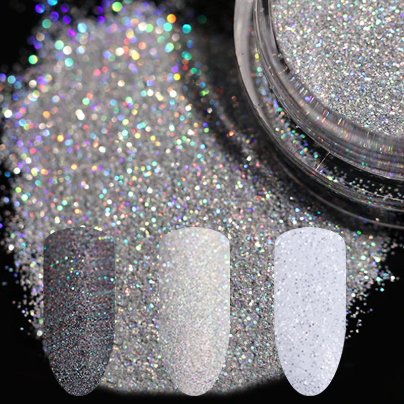 

3 Boxes Super Shining Holographic Gradient Nail Glitter Powder Set Sugar Laser Pigment Dust Manicure Powder Nail Art Decoration