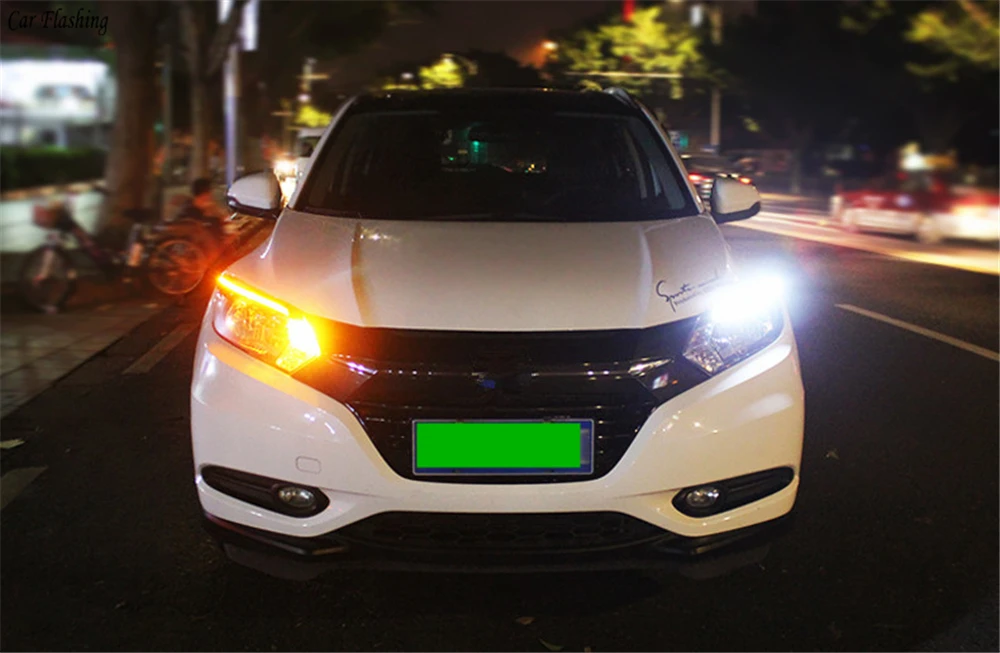 Автомобильный мигающий 2 шт. Светодиодный дневной ходовой свет с поворотным сигналом реле фар автомобиля бровей для Honda hr-v HR-V