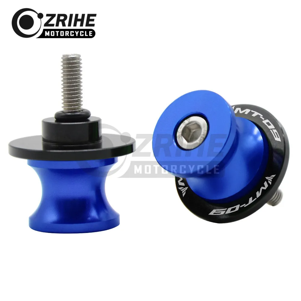 logo(mt09) Motorcycle Swingarm Sliders Spools Swing Arm Stand Screws Slider 6mm For Yamaha MT09 MT-09  MT 09 2014 2015