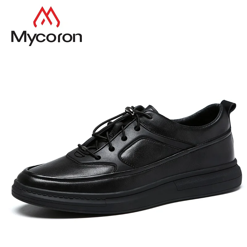 

Mycoron New Arrival 100% Genuine Leahter Men'S Personality Comfortable Lace-Up Casual Shoes Soft Rubber Bottom Casual Shoes