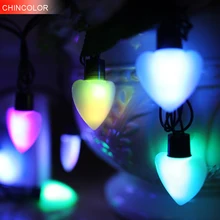 5 м 20 светодиодных праздничных огней 5*3 см в форме любви светодиодная гирлянда многоцветная AC вилка рождественская Свадьба День Святого Валентина сказочное украшение DA