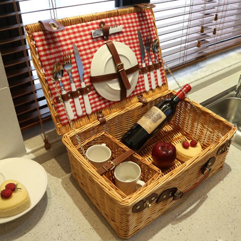 Плетеная корзина плетеная для кемпинга и пикника|picnic set|picnic outdoorset picnic |