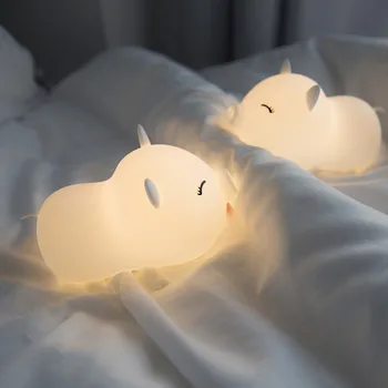 

Pig Shape Patted Silicone Night Light Lovely LED Lamp Christmas Gift for Baby Kids Room Multicolor Touch Nightlight