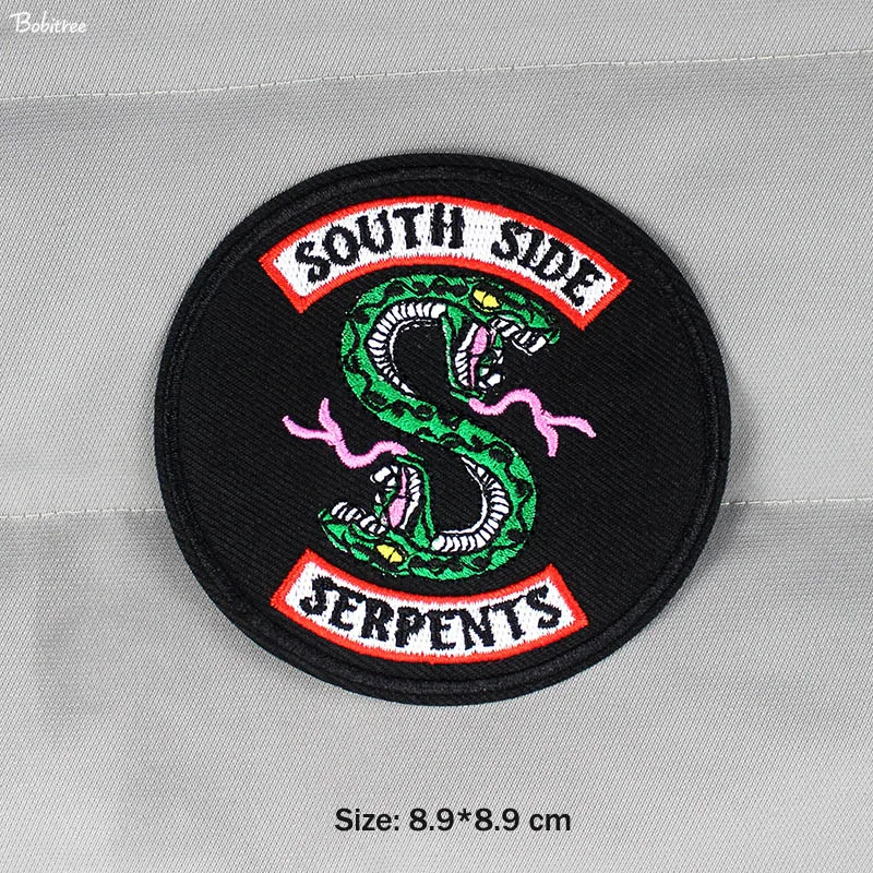 

Riverdale South Side Serpents Snake Patches Embroidery for Clothes Iron on Stickers for Jackets Jeans Backpack Badges