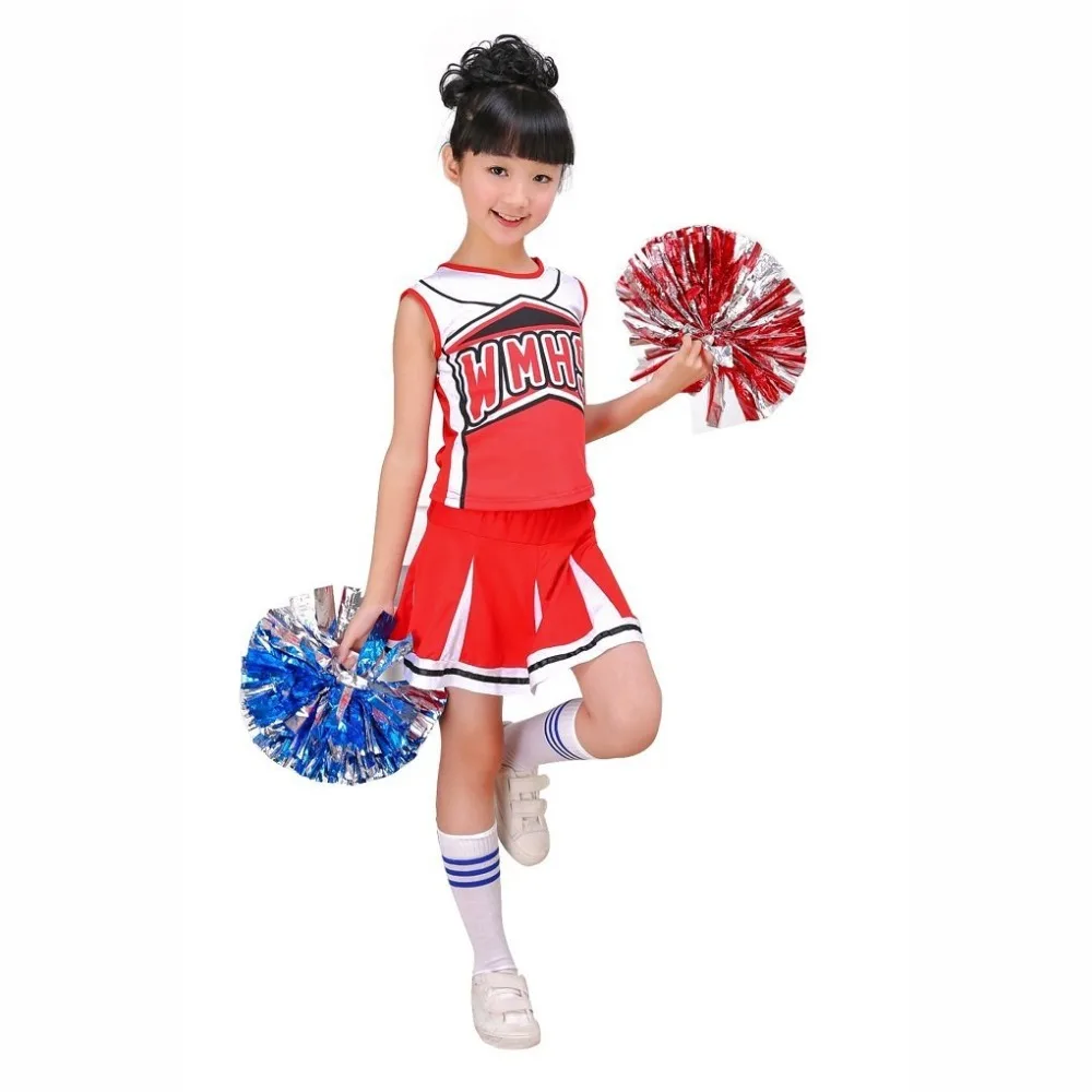 LOLANTA Costume de Cheerleader pour Filles Déguisement Uniforme de Pom-Pom Girl