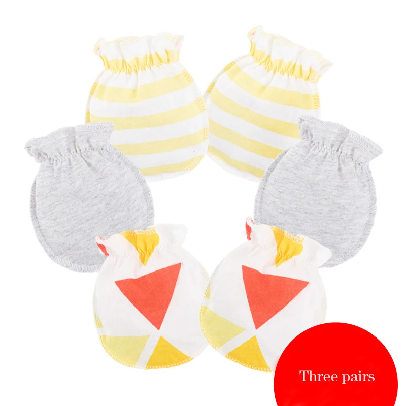 Newborn Baby boy and girl Scratch Mittens 0-6 months Winter Cotton Four Seasons kids gloves