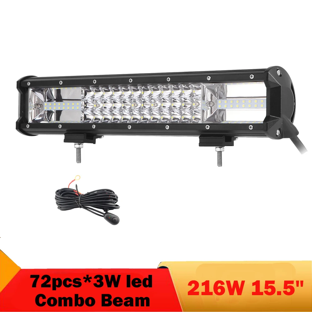 

216W Led Light Bar Car Bumper Led Lights Waterproof Combo Beam Fog Driving Lights SUV Trailer UTV Tractor 4WD Off Road 4x4 Light