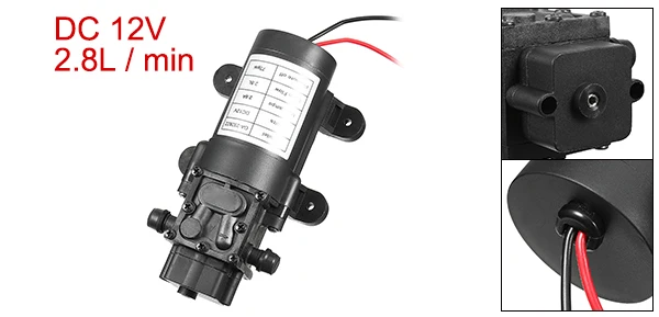 12V DC Diaphragm Pump 2.8 L/Min 73 PSI for Caravan RV Marine Fishing Boat