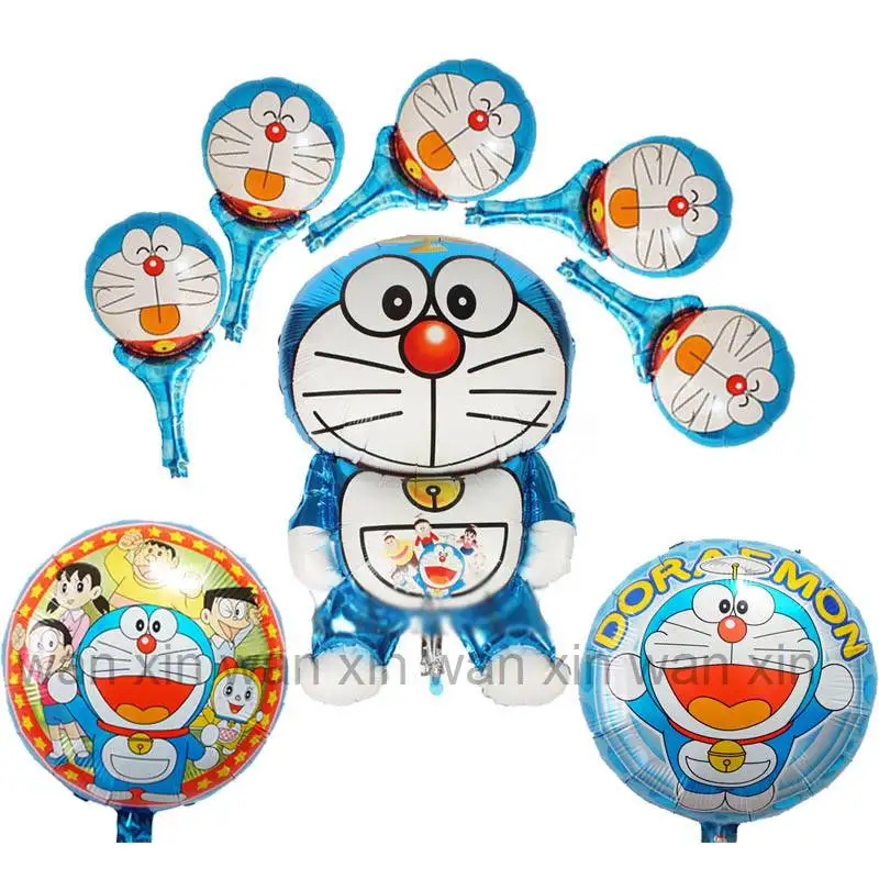 Doraemon воздушные шары из фольги 10 шт./лот 18 дюймов круглый doraemon игрушки для детей день рождения праздничные воздушные шары украшения