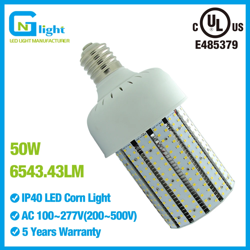Shoe box light led retrofit corn bulb E39 E40 Base 50w led street lights for parking lot metal
