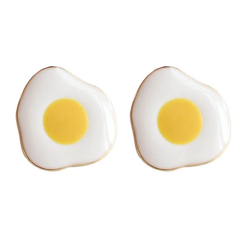 

New Arrival Cute Enamel Delicate Poached Fried Egg Stud Earring For Women Girls Fashion Ear Jewelry Gifts Dropshipping