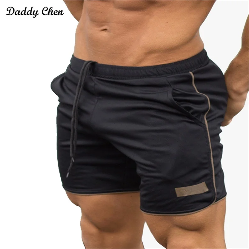 Buy Summer mens shorts Bodybuilding fitness compression cargo short pants gyms