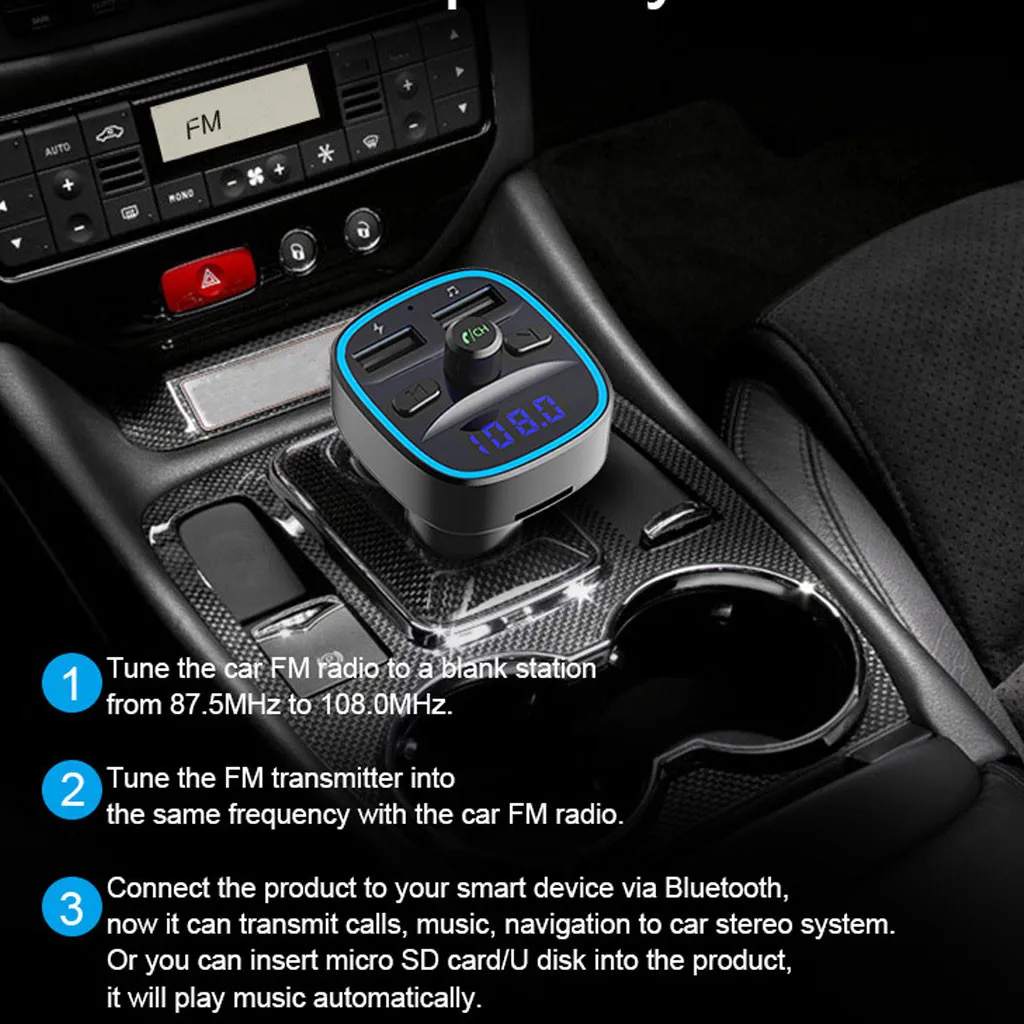Для автомобиля Bluetooth FM передатчик USB зарядное устройство Mp3 без потерь звук плеер