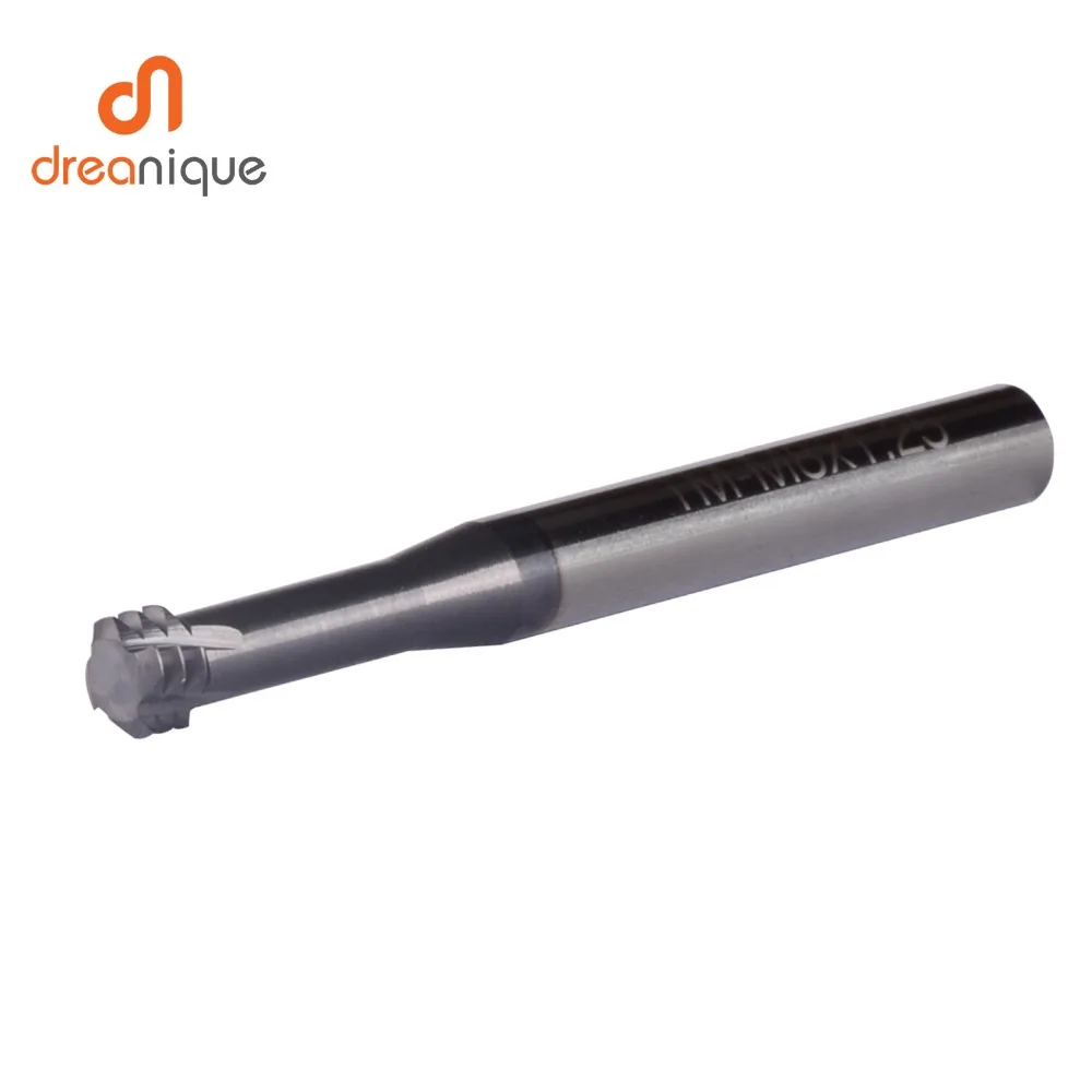 Goedkoop 1 pc carbide legering 3 tand gecoat M1.0 M12 draad einde mills cnc threading frees tool voor ISO draad metrisch