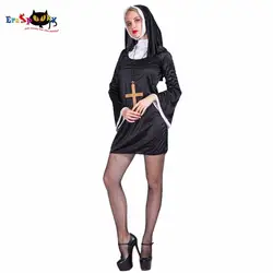 Женский сексуальный черный Slutty Nasty Blonde Sister Hot монахиня Костюм Косплей Вечеринка нарядное платье для женщин взрослые леди костюмы на