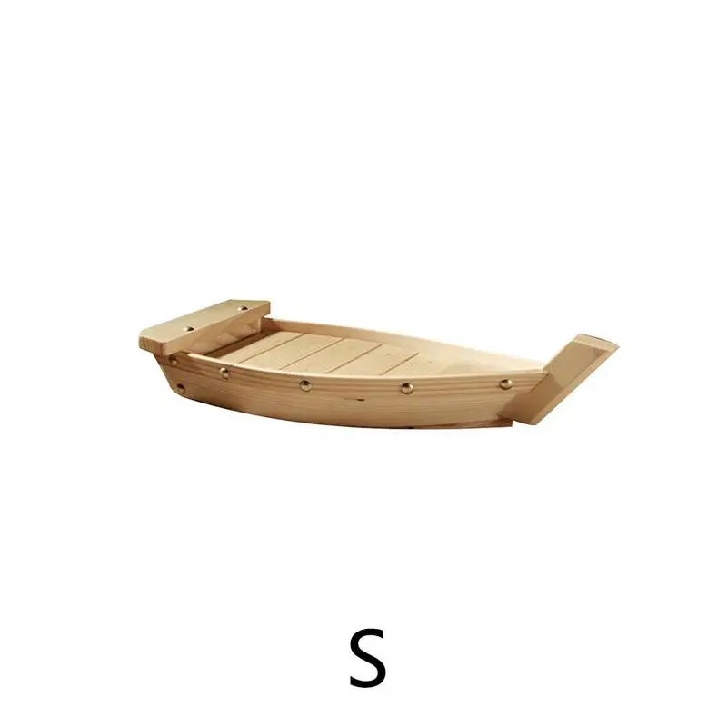 Натуральный Деревянный простой в форме лодки тарелка сосна творческий японский стиль суши сашими тарелка посуда украшение орнамент# 4O - Цвет: S