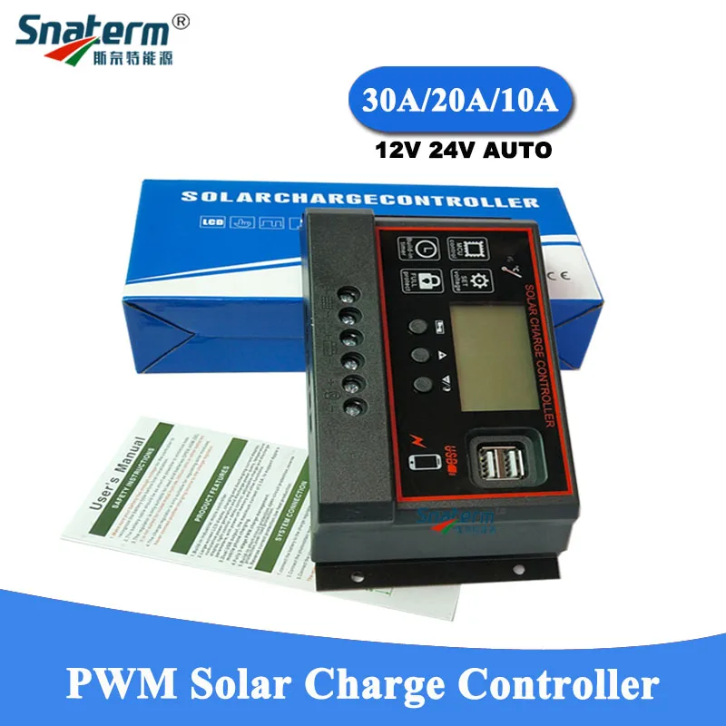 

DC12V24V 60A/50A/40A/30A/20A/10A PWM Solar Charge Controller Solar Battery Charger Solar PV Regulators with LCD Display + 5V USB