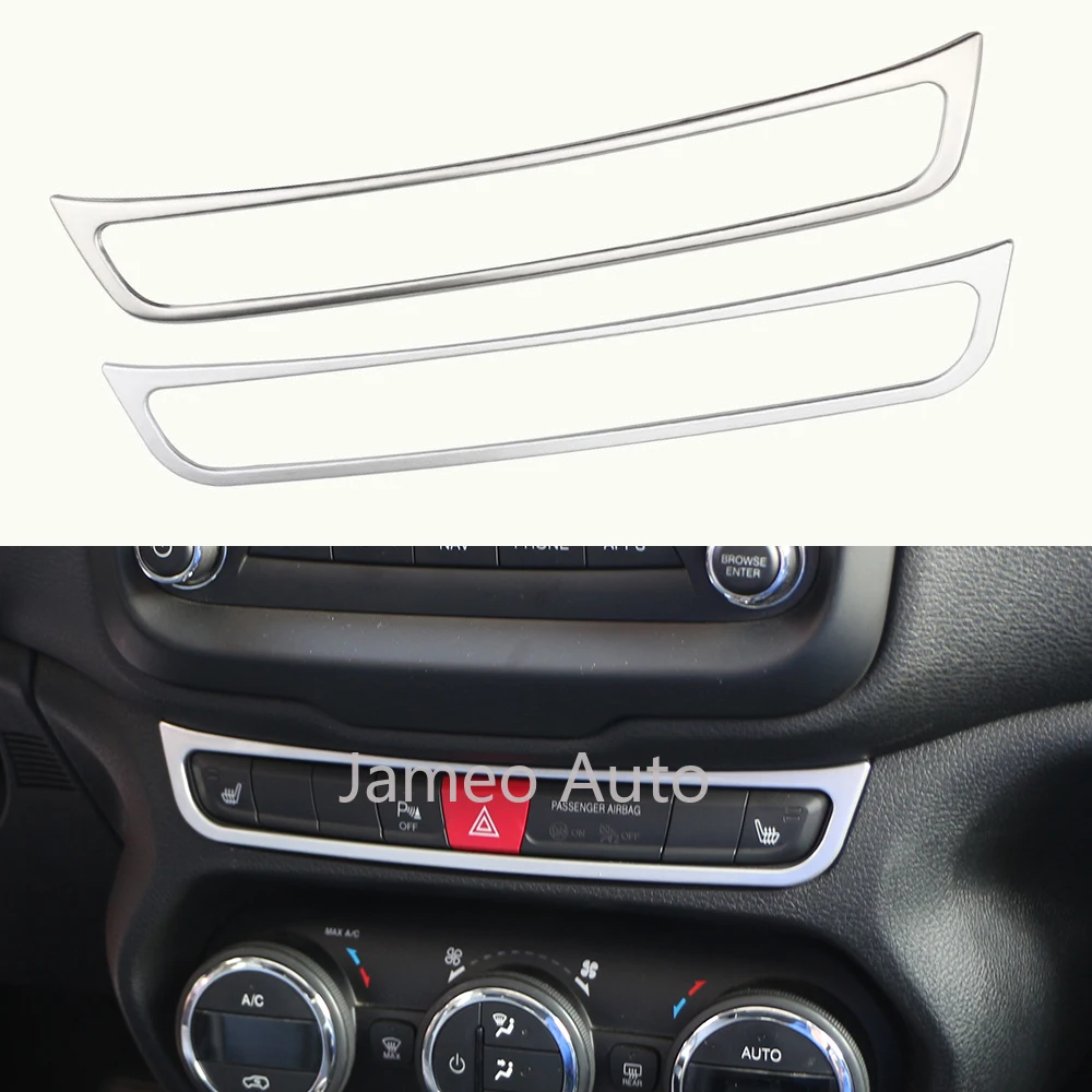 

Fit for Jeep Renegade 2015 2016 2017 2018 Center Console Dashboard Seat Heat Switch Button Panel Cover Trim Molding Jameo Auto