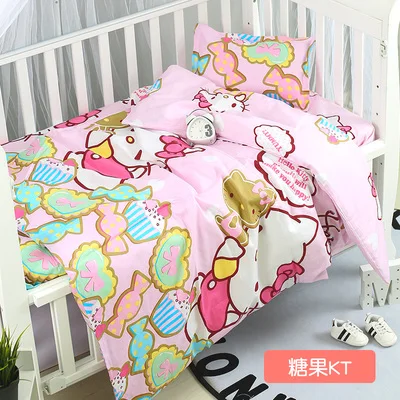 With Filling Bed Sheet Blanket Crib Bed Linen Kit For Boy Girl