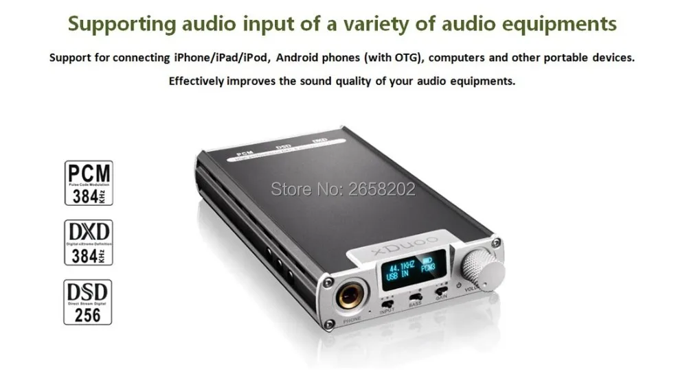 

New arrival Portable Audio DAC & Headphone AMP support native DSD decoding 32bit/384khz with HD OLED display