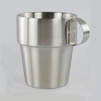 

double-layer Stainless Steel Coffee Cup, Solid Color Coffee mug
