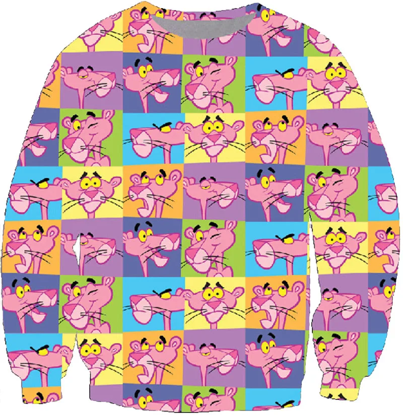 

New funny Cartoon Pink Panther Printed 3d Sweatshirts Men Women Sweats fashion Jumper Hoodies unisex casual Outwears Tops