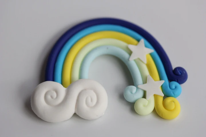 

Beaded soft TaoCaiHong Micro landscape furnishing articles diy rainbow rainbow hairpin manually 2Pcs