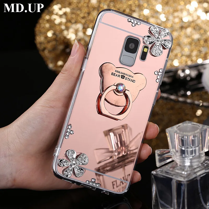 

Glitter Case For Samsung Galaxy A3 A5 A7 J3 J5 J7 2017 Prime Note 8 9 S9 S8 A8 Plus 2018 S7 Edge Mirror Cases Ring Holder Cover