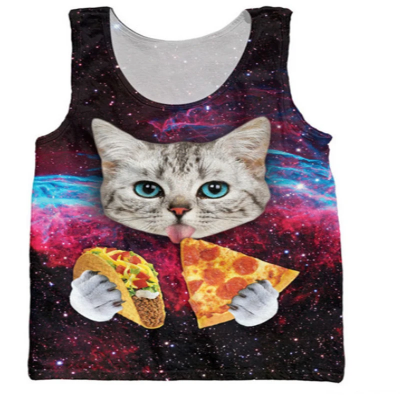 

New Fashion Couples Men Women Unisex Sleeveless Animal Anime cartoon 3D Print Casual Tank Tops Vest Tee sleeveless tee shirts