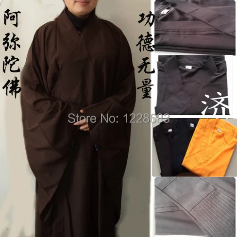 Chinese Traditional Long Kung Fu Robes Shaolin Monk Uniform Clothing Costume Buddhist Monk Robes chinese dress martial arts clothing