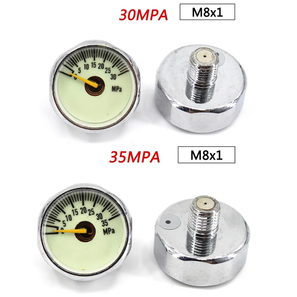 PCP Пейнтбол ВВС насос клапан 25 мм M8x1 резьба дюймов Мини манометр Подводное манометр 5mpa 10mpa 20mpa 30mpa 35mpa 40mpa