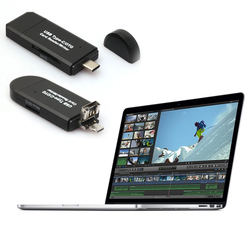 Ecosin2 Новое поступление творческий Дизайн USB-C Тип C/USB 3.0/Micro USB/OTG TF SD MMC card Reader для телефона MacBook 17mar24