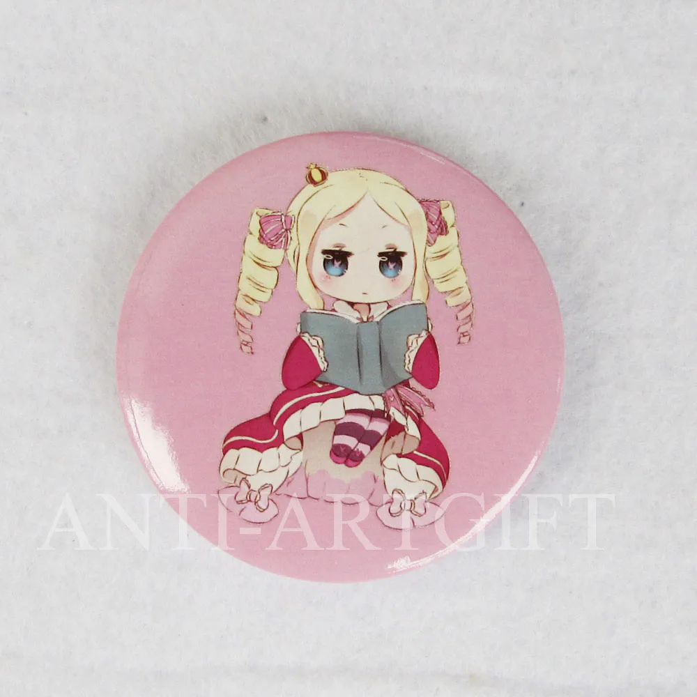 

Custom offset printing stainless iron button badges carton Pink color girl design tinplate badges high quality cheap price