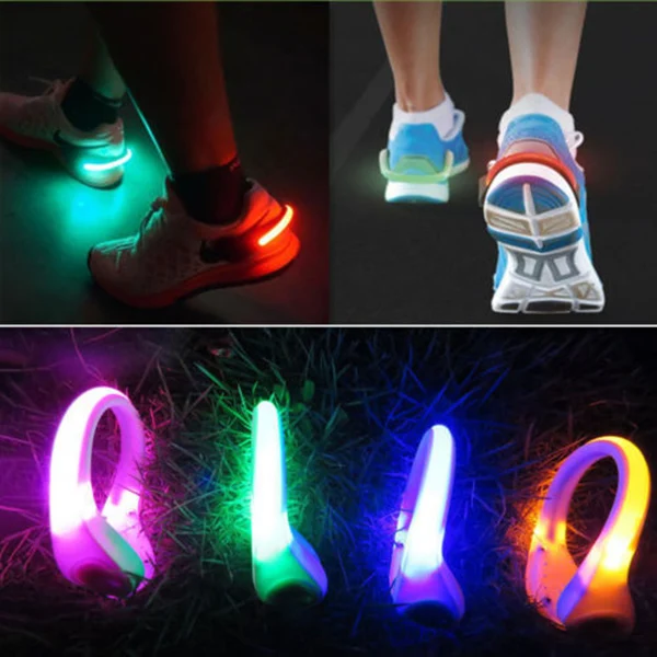 Спортивная Беговая безопасность USB led обувь клип светящийся свет светоотражающие не скользящие зажимы BHD2