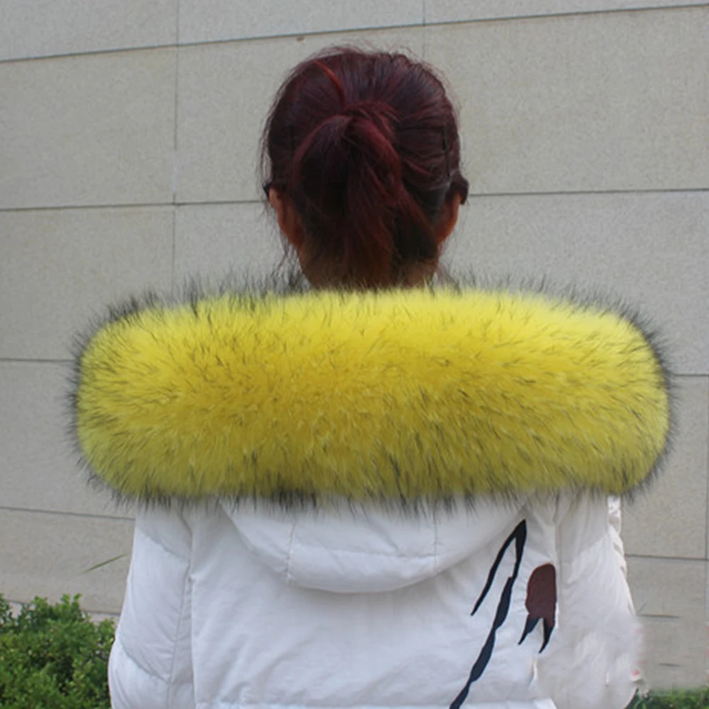 

NEW Real Raccoon Fur Collar Winter Warm Scarf Women Coat Straight Detachable Natural Collar Genuine Real Fur Sarf Collar NC06
