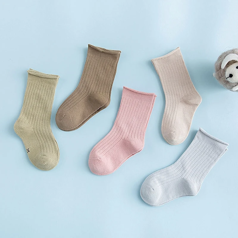 MYUDI - 5 pairs/lot Boy Summer Cotton Socks 2019 New Children Baby Girl Stripped Airy Short Baby Socks for Baby Kids  1-5Y
