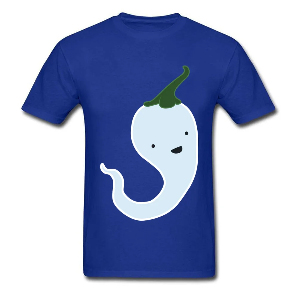 Ghost Chilli Design Short Sleeve Tops T Shirt Fall O-Neck 100% Cotton Mens Top T-shirts Design Tee-Shirt Funny Ghost Chilli blue
