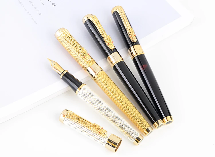 Роскошная перьевая ручка Jinhao с дизайном «Восточный Дракон», 1200 брендовые офисные подарочные чернильные ручки, школьные канцелярские принадлежности