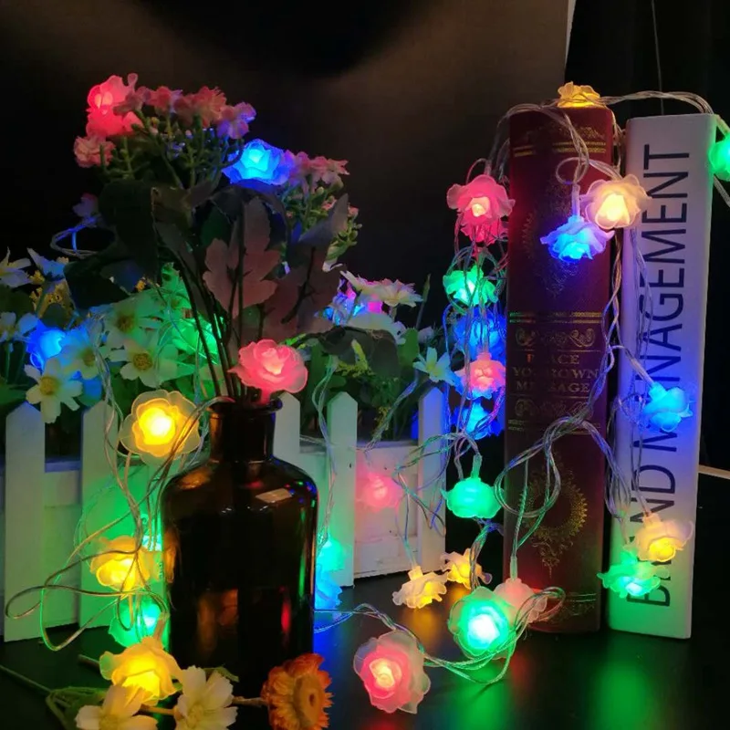 28LED Christmas light indoor 5M Fashion Holiday Lighting Rose Flower led string lights Party Christmas Decoration 28LED Christmas light indoor 5M Fashion Holiday Lighting Rose Flower led string lights Party Christmas Decoration