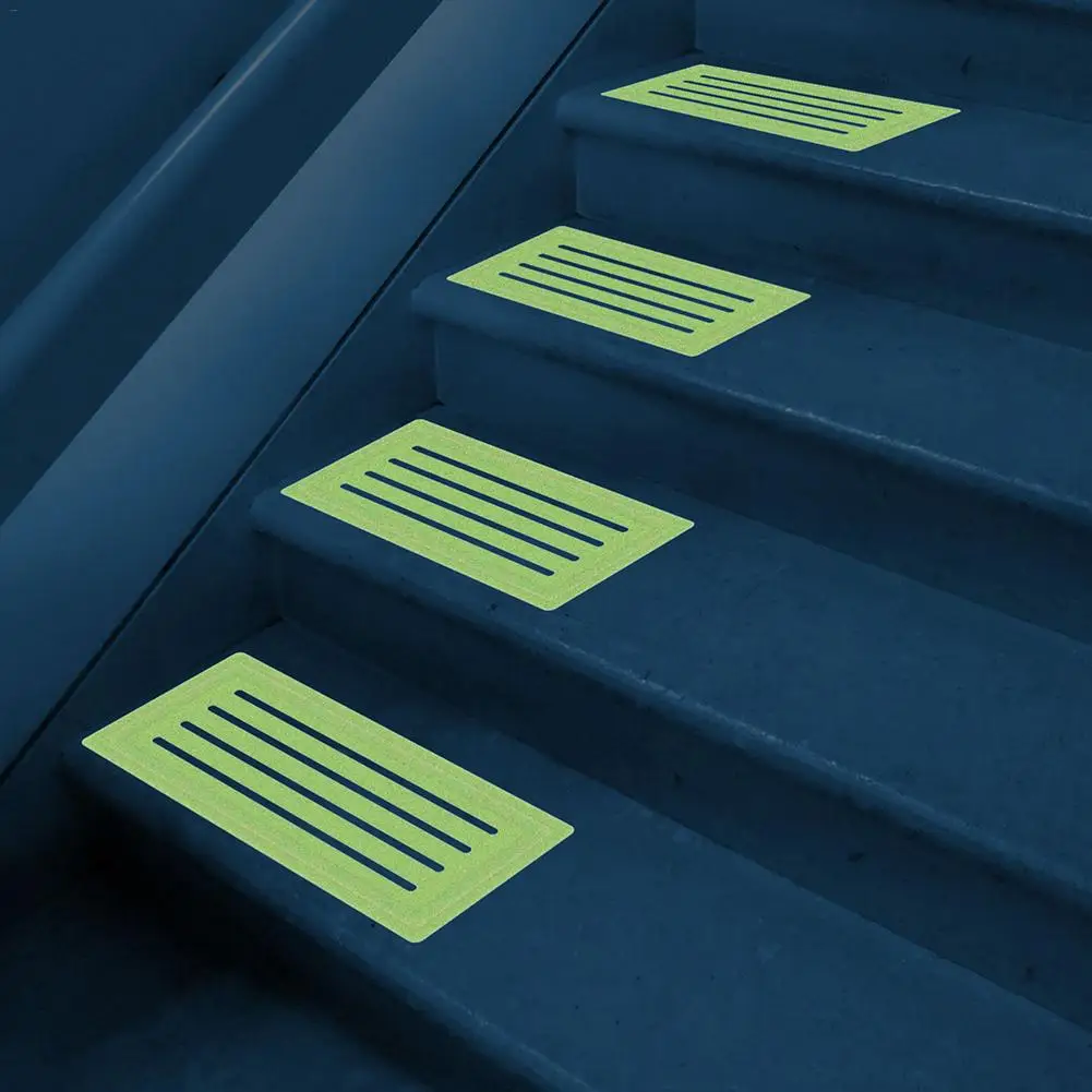 4 шт. домашний люминесцентный самоклеящийся нескользящий пол лестничные ковры Светящиеся в темноте ступени лестницы протектор ПВХ коврики
