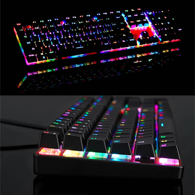 

USB Wired Mechanical Keyboard 104 Keys LED RGB Backlight Gaming Keyboards for Computer SGA998