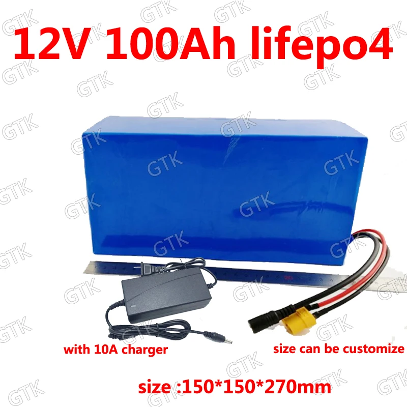 GTK lifepo4 12 v 100ah литиевая батарея no 120Ah BMS Li-Ion 4S 12,8 V для 1000 w 1200 W инвертор UPS EV golf cart+ 10A зарядное устройство