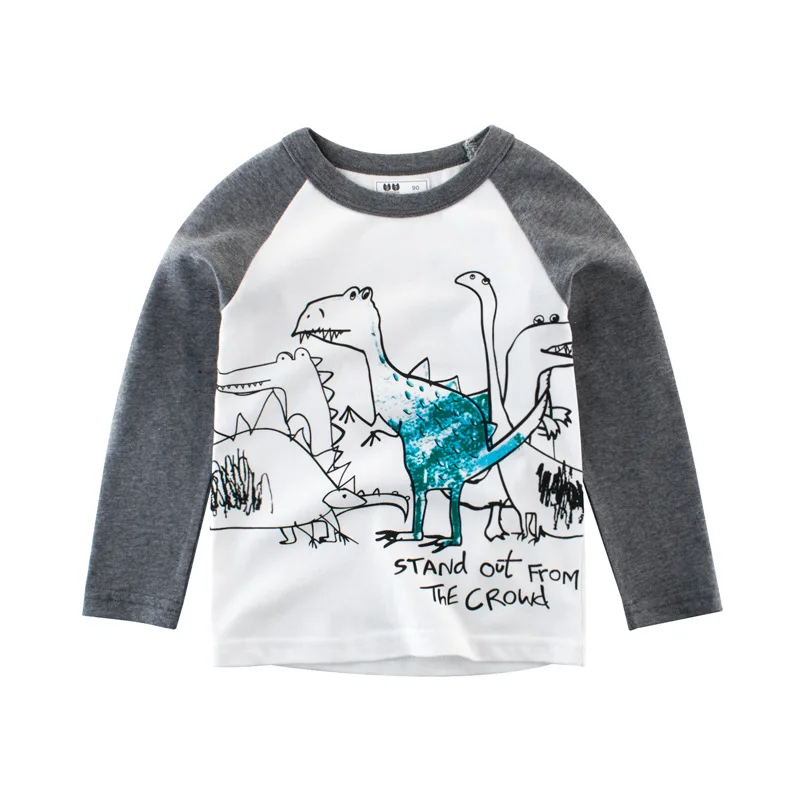 

Kids Clothes Cartoon Dinosaur Patterns T-Shirt Long Sleeve Clothing Toddler Children Girl Clothing Tops Cotton T Shirt For Kid