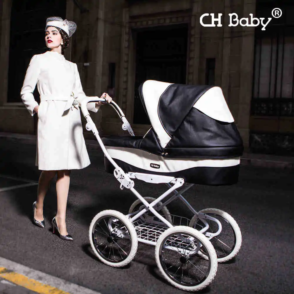 

new arrival Chbaby baby stroller luxury leather buggiest royal family baby wheelchairs prams for newborn
