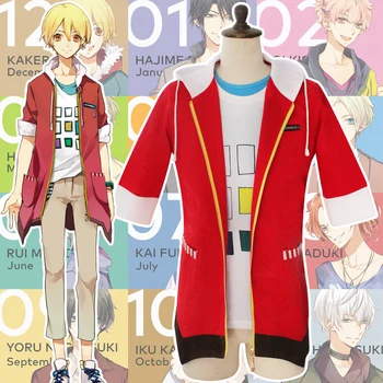 

Anime TSUKIUTA Cosplay Costume Shiwasu Kakeru Hoodies Red Coat Unisex Sweatshirts Jacket