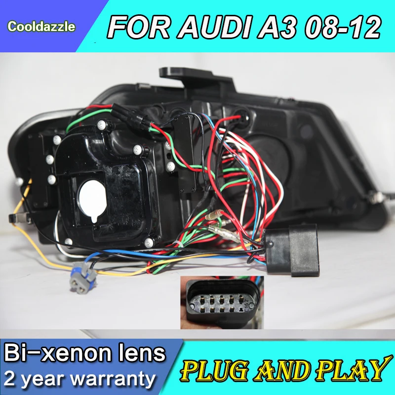 Для AUDI A3 светодиодный фары 2008 2009 2010 2011 2012 год передние с объектив проектора