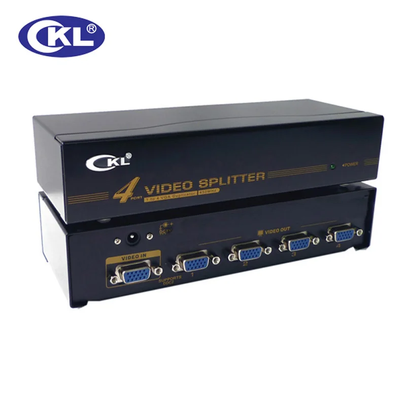 ckl-104aポートvgaスプリッター450mhz-1x4-1x4-1-in-4-out