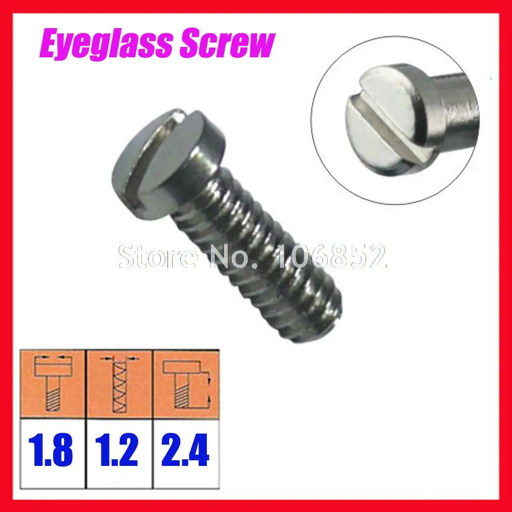 Size 1.8x1.2x2.4mm Eyewear glasses Optical Eyeglasses screw accessories