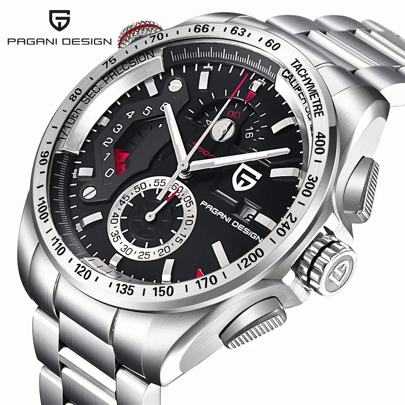 PAGANI DESIGN Luxury Brand Sport Watches Quartz Stainless Steel Full Watch Men's Watch / CX-2492C